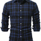 Men's Plaid Print Button Front Casual Long Sleeve Shirt