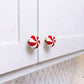 2pcs/6pcs Christmas Silicone Red And White Candy Cabinet Knob Covers For Various Kitchen Cabinet Knob Covers Living Room Bedroom Cabinet Knob Covers,Xmas Festival Decorations, Halloween, Halloween Decoration