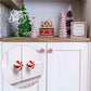 2pcs/6pcs Christmas Silicone Red And White Candy Cabinet Knob Covers For Various Kitchen Cabinet Knob Covers Living Room Bedroom Cabinet Knob Covers,Xmas Festival Decorations, Halloween, Halloween Decoration