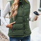 Raffinéa Plain Sleeveless Front Zip Simple Casual Puffer Vest