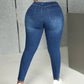 SXY Plus Size Stretchy Waist Skinny Fit Blue Jeans