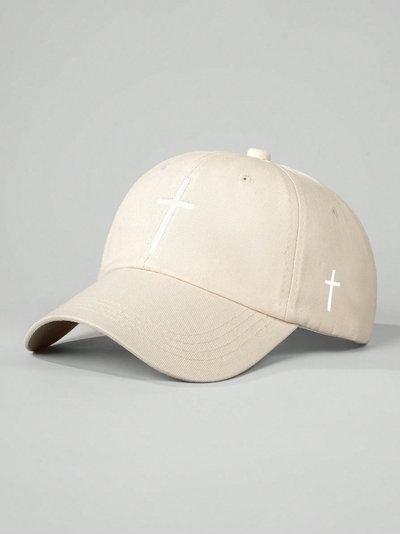 1pc Embroidered Cross Adjustable Baseball Cap Unisex Outdoor Sun Protection Casual Hat For Spring Autumn Travel Beach Vacation, Y2K Style