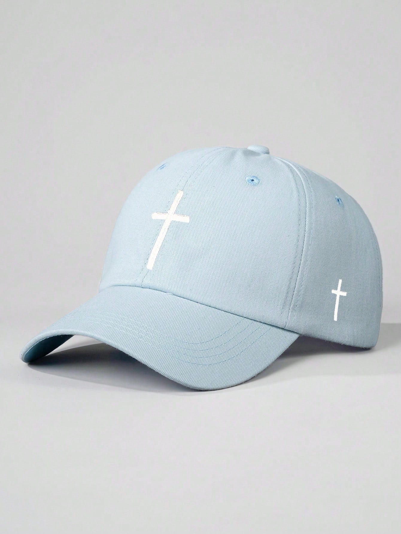 1pc Embroidered Cross Adjustable Baseball Cap Unisex Outdoor Sun Protection Casual Hat For Spring Autumn Travel Beach Vacation, Y2K Style