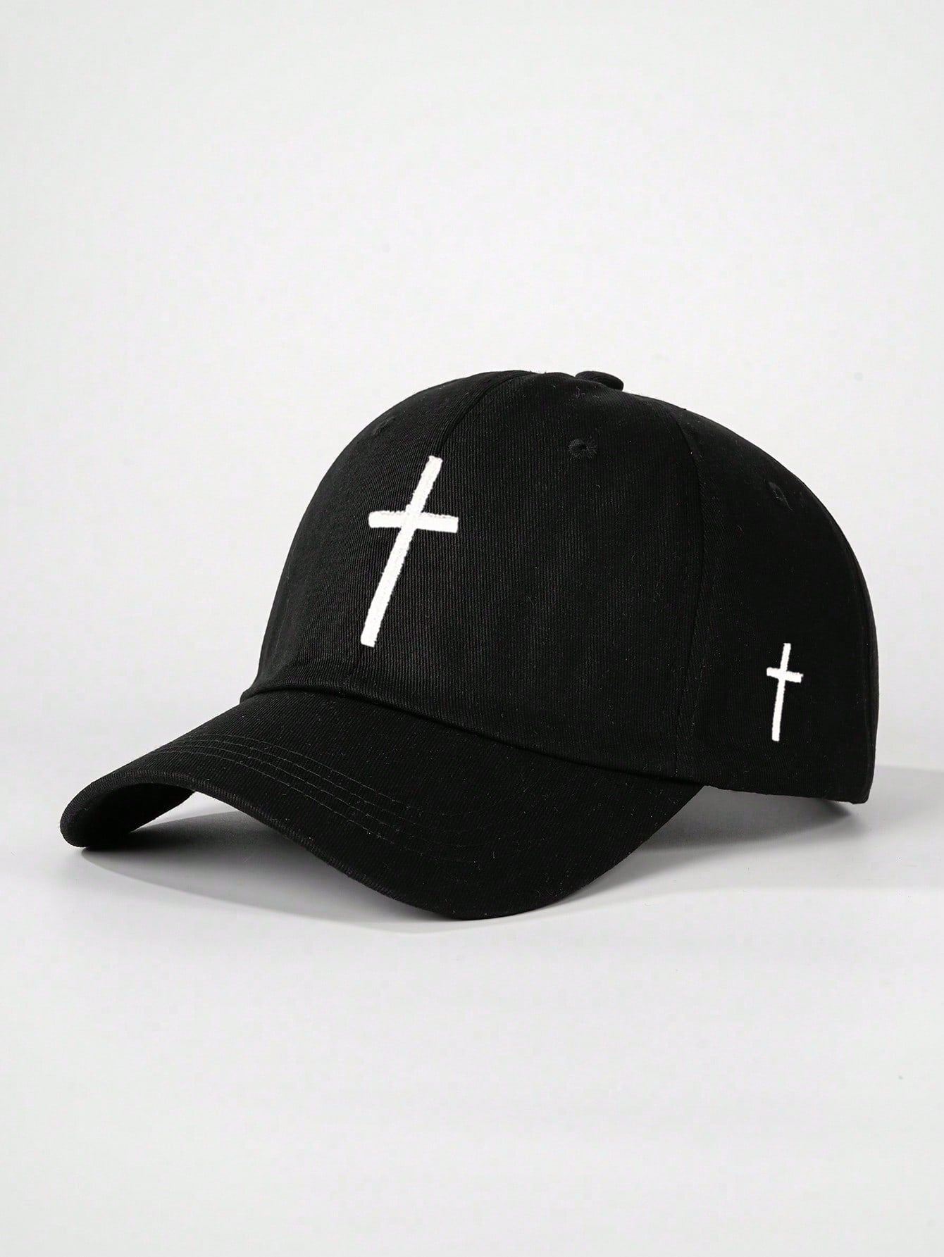 1pc Embroidered Cross Adjustable Baseball Cap Unisex Outdoor Sun Protection Casual Hat For Spring Autumn Travel Beach Vacation, Y2K Style