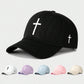 1pc Embroidered Cross Adjustable Baseball Cap Unisex Outdoor Sun Protection Casual Hat For Spring Autumn Travel Beach Vacation, Y2K Style