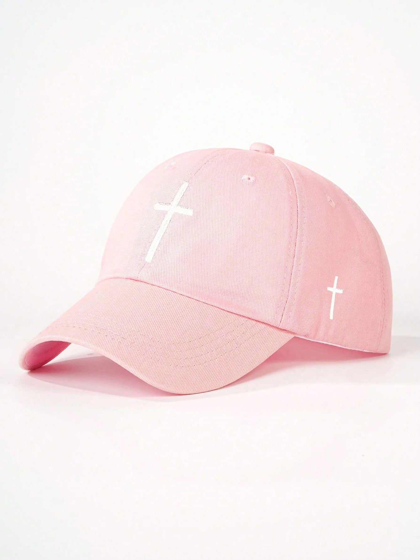 1pc Embroidered Cross Adjustable Baseball Cap Unisex Outdoor Sun Protection Casual Hat For Spring Autumn Travel Beach Vacation, Y2K Style