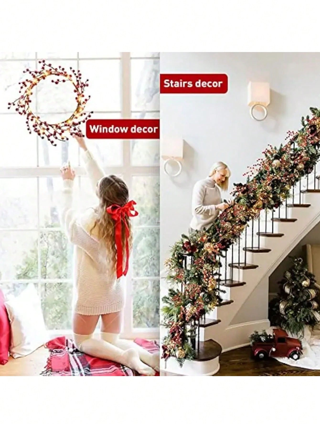 1pc Red Berry Garland Christmas Decoration, Artificial Cranberry Vine - Plastic Holly Hanging Decor, Suitable For Home, Wedding, Christmas - Versatile Artificial Berry Wreath, For Table, New Year Celebration, Engagement Party Decoration