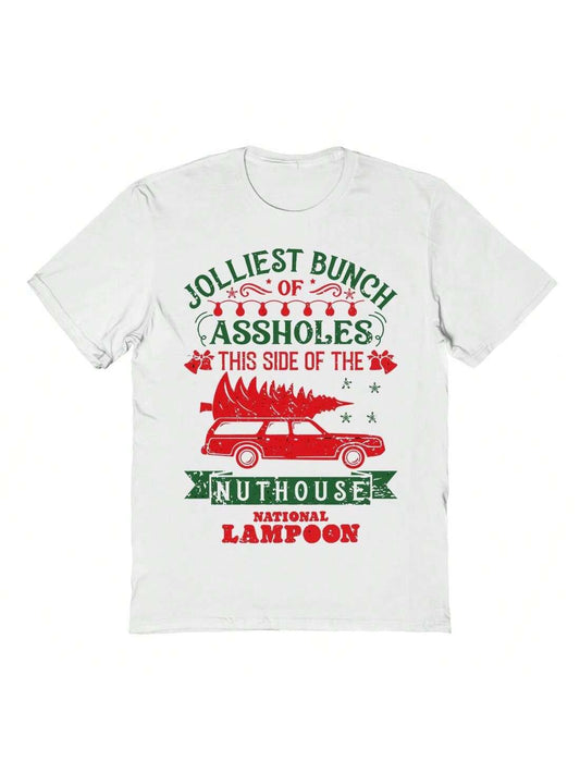 National Lampoon Jolliest Bunch Of Assholes Christmas Unisex Graphic Cotton Short-Sleeve T-Shirt