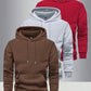 3pcs/Pack Men's Solid Color Basic Casual Hoodies With Pockets, Regular Fit Spring