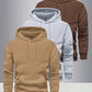 3pcs/Pack Men's Solid Color Basic Casual Hoodies With Pockets, Regular Fit Spring