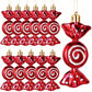 6pcs- Christmas Candy Decorations Lollipop Decoration Pendant Christmas Tree Glitter Ornament Plastic Mint Swirl Decoration Christmas Tree House Party Gift Supplies Christmas Tree Decoration Pendant, Halloween, Halloween Decoration