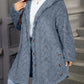 EMERY ROSE Textured Plush Warm Comfortable Button Decorated Hooded Plus Size Jacket Winter Clothes