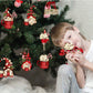 16pcs/Set Red Wooden Christmas Pendant Ornaments, For Outdoor Party, Gift, Car, Home Decor (With String),Christmas