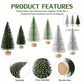 6Pcs Christmas Decorations Mini Christmas Trees, Artificial Christmas Tree Bottle Brush Trees With Wooden Base For Christmas Decor Christmas Party Home Table Craft, Photography Decorative Ornaments