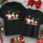 Manfinity Homme Fashionable Casual Christmas Snowman Graphic Print Crew Neck T-Shirt For Men