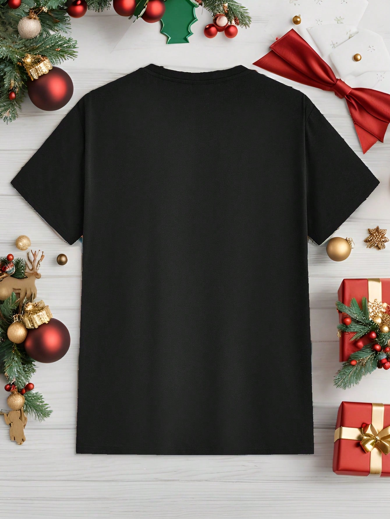 Manfinity Homme Fashionable Casual Christmas Snowman Graphic Print Crew Neck T-Shirt For Men