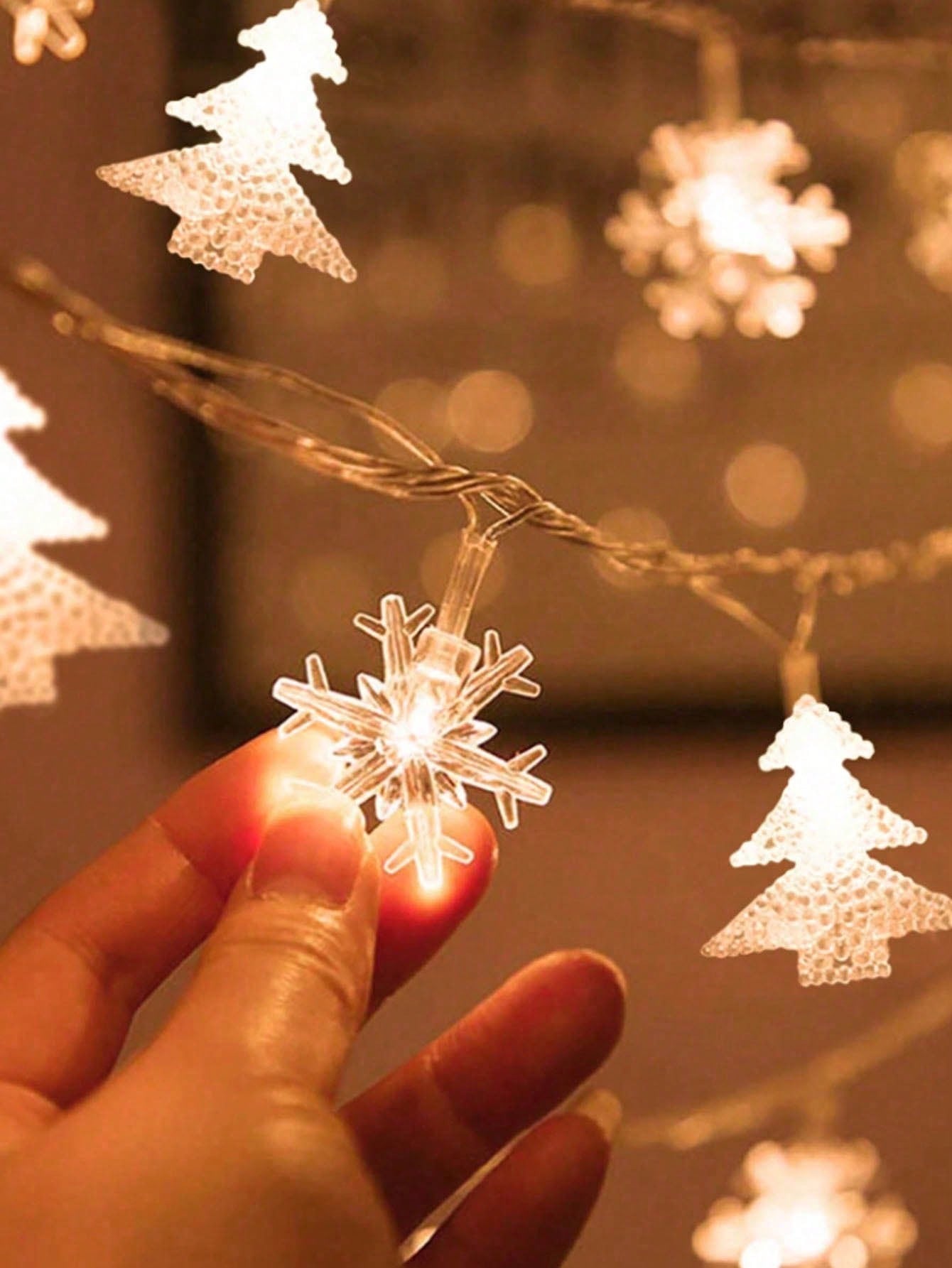 1pc Christmas Snowflake String Lights, Snowflake