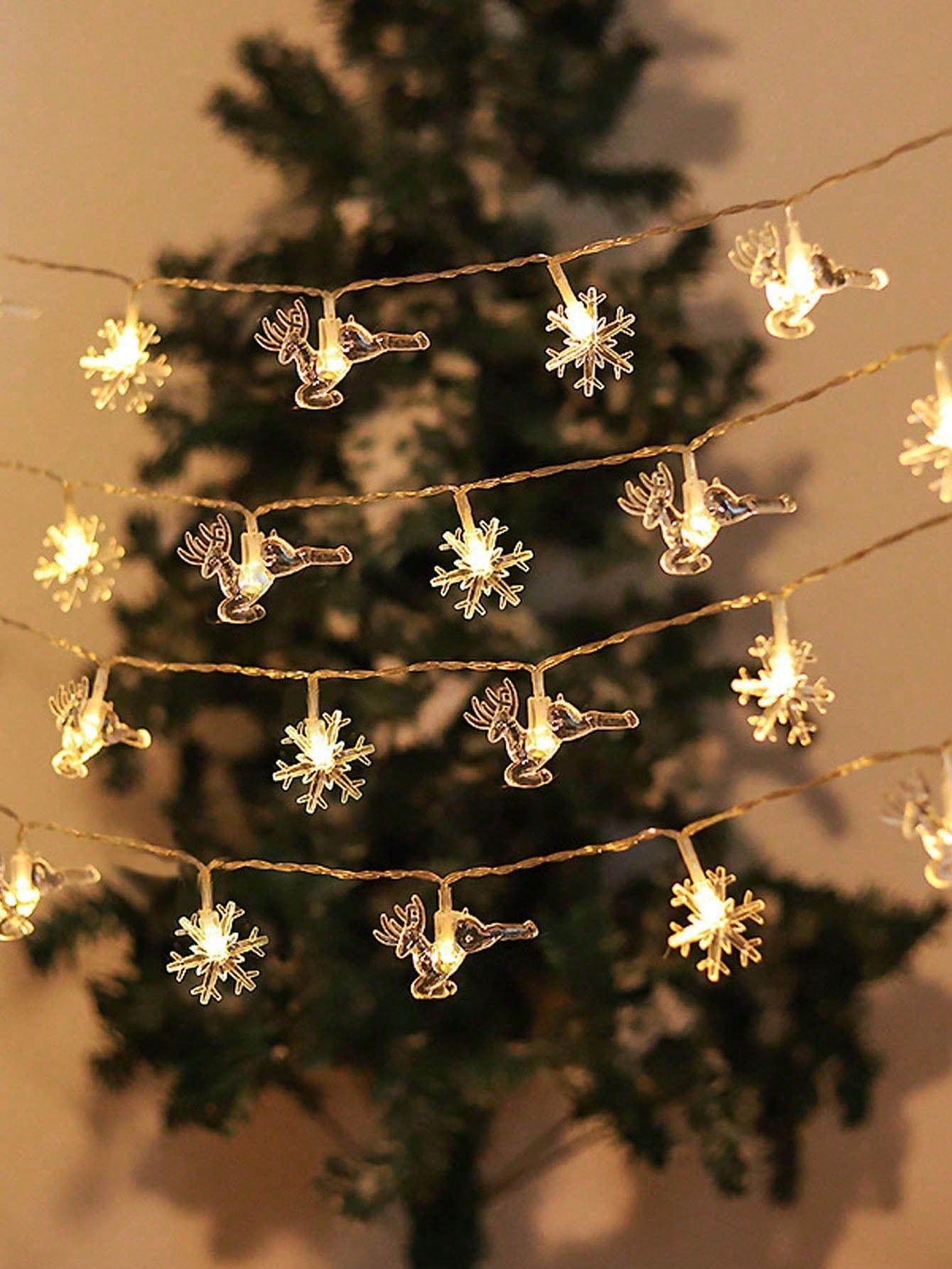 1pc Christmas Snowflake String Lights, Snowflake