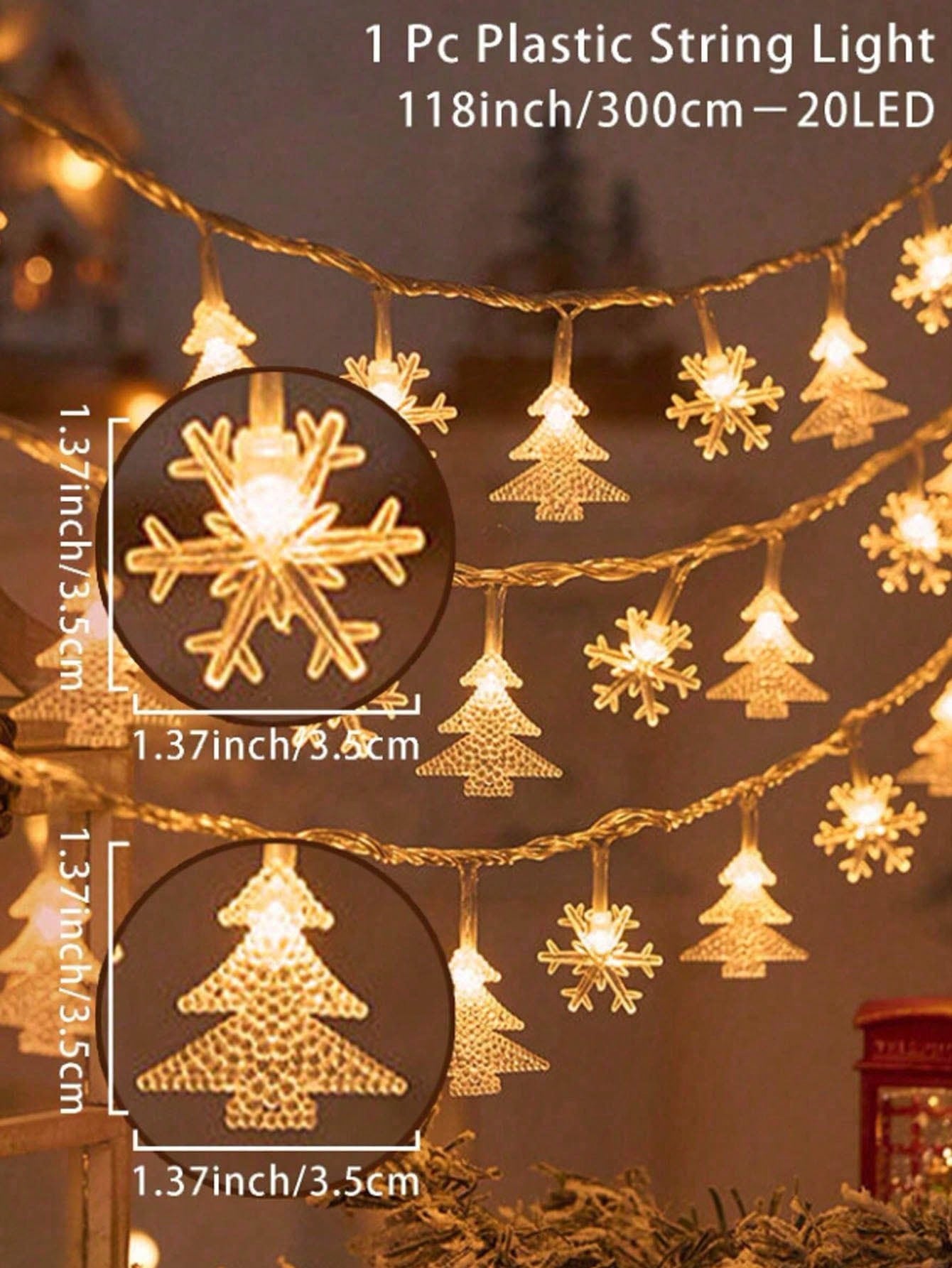 1pc Christmas Snowflake String Lights, Snowflake