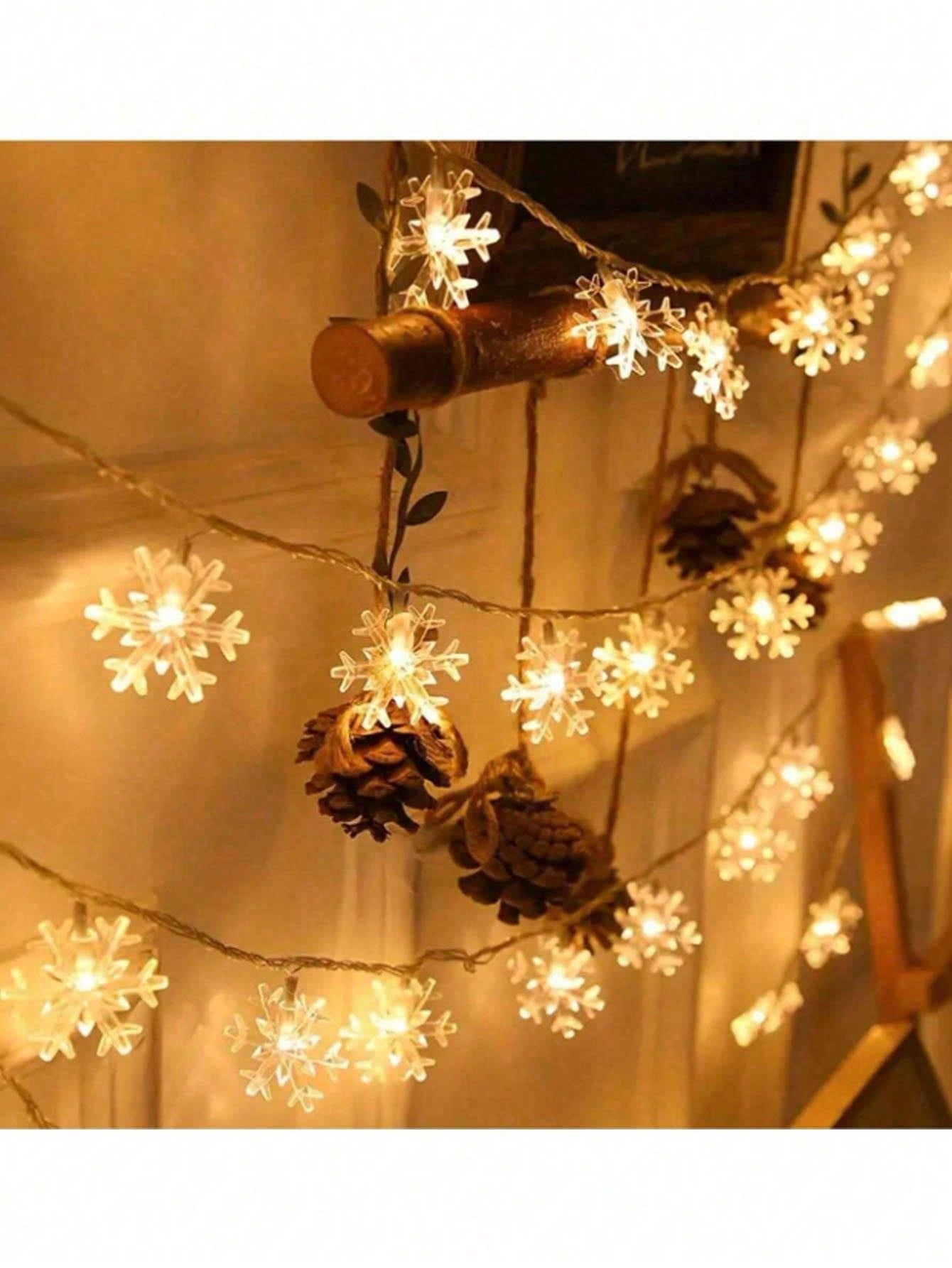 1pc Christmas Snowflake String Lights, Snowflake