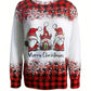 Casual Round Neck Long Sleeve Christmas Santa Claus Print Sweatshirt, Autumn/Winter