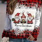 Casual Round Neck Long Sleeve Christmas Santa Claus Print Sweatshirt, Autumn/Winter