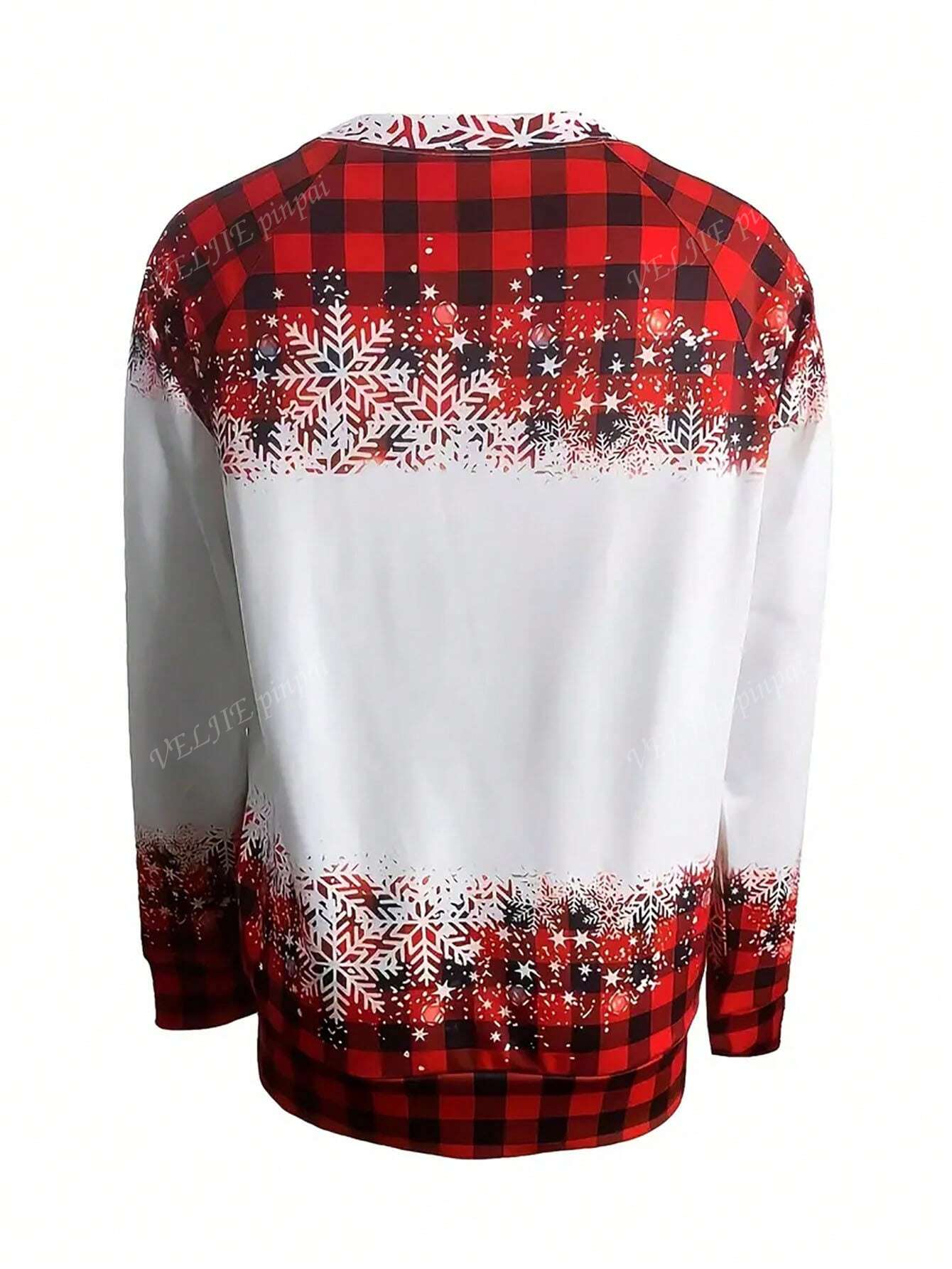 Casual Round Neck Long Sleeve Christmas Santa Claus Print Sweatshirt, Autumn/Winter