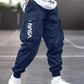 Men's Letter Print Cargo Pants With Multiple Pockets