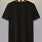 Manfinity EMRG Men Letter Graphic Contrast Trim Short Sleeve Tee, For Going Out, For Friends