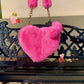 Furry Purse For Girls Heart Shaped Fluffy Handbag For Women Soft Small Shoulder Bag Clutch Purse With Metal Chain Strap . The Best Valentine's Gifts For Girlfriend Lady