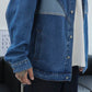 Manfinity Hypemode Men's Loose Fit Single-Breasted Denim Jacket, Spring And Autumn