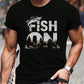 Men's Casual Letter Print Short Sleeve Crew Neck T-Shirt For Summer