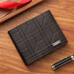 1pc Men's Short Wallet High-End Youth Lychee Patterned Zipper Coin Purse