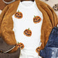 Sequined Halloween Jack-O'-Lantern Graphic White Round Neck Short Sleeve Tee