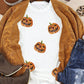 Sequined Halloween Jack-O'-Lantern Graphic White Round Neck Short Sleeve Tee