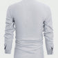 Manfinity Modomio Solid Color Front Button Closure Stand Collar Casual Long Sleeve Shirt