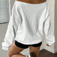 EZwear Off-Shoulder Sweatshirt Y2K Sweatshirt With Number 14