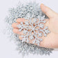 36pcs/1 Set Christmas Party Decorations Snowflake Ornaments - Silver Glitter Snowflakes DIY Hanging Ornaments For Winter Christmas Tree Wall Ceiling Window Decor,Christmas