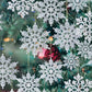 36pcs/1 Set Christmas Party Decorations Snowflake Ornaments - Silver Glitter Snowflakes DIY Hanging Ornaments For Winter Christmas Tree Wall Ceiling Window Decor,Christmas