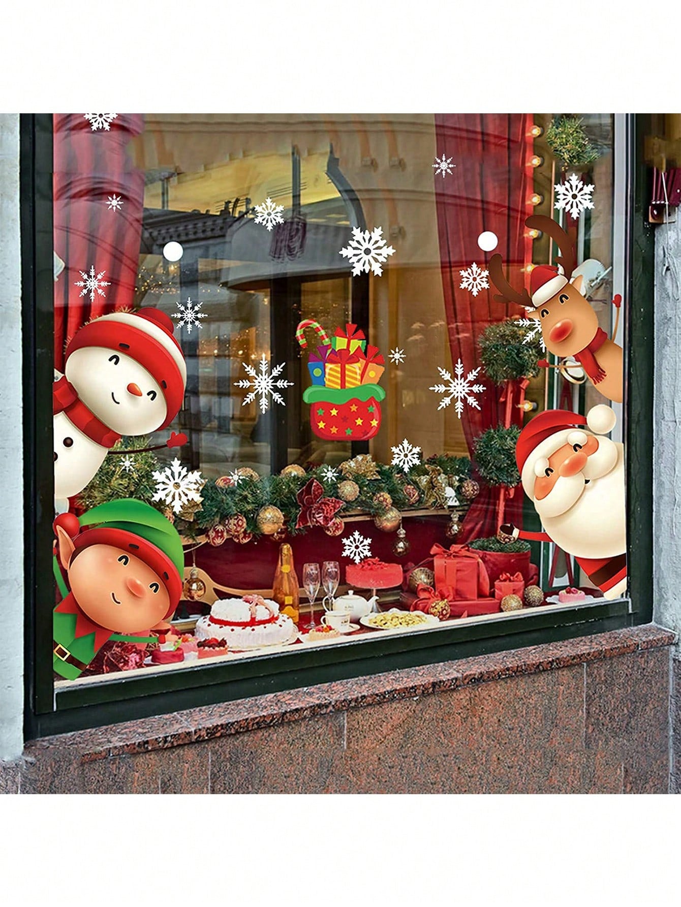 80PCS Christmas Decorations - Christmas Window Clings Christmas Decorations Indoor Christmas Decorations Clearance Snowflakes Christmas Window Decorations Stickers For Home Office Classroom