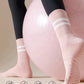 1 Pair Women Anti-Slip Grip Socks, Ideal For Yoga, Pilates, Fitness, Gymnastics, Crew Length, Fall