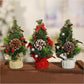 1pc New Pattern Artificial Christmas Tree, Three Styles Tabletop Plastic Xmas Pine With Hanging Ornaments, Ideal For Holiday Home Decor, Office Desk, Kitchen, Dining Festivities,Christmas