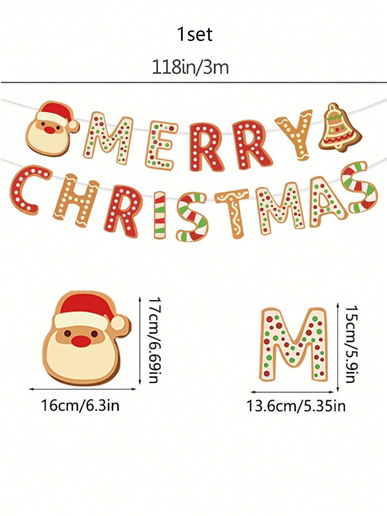 1 Set "Merry Christmas" Santa Claus