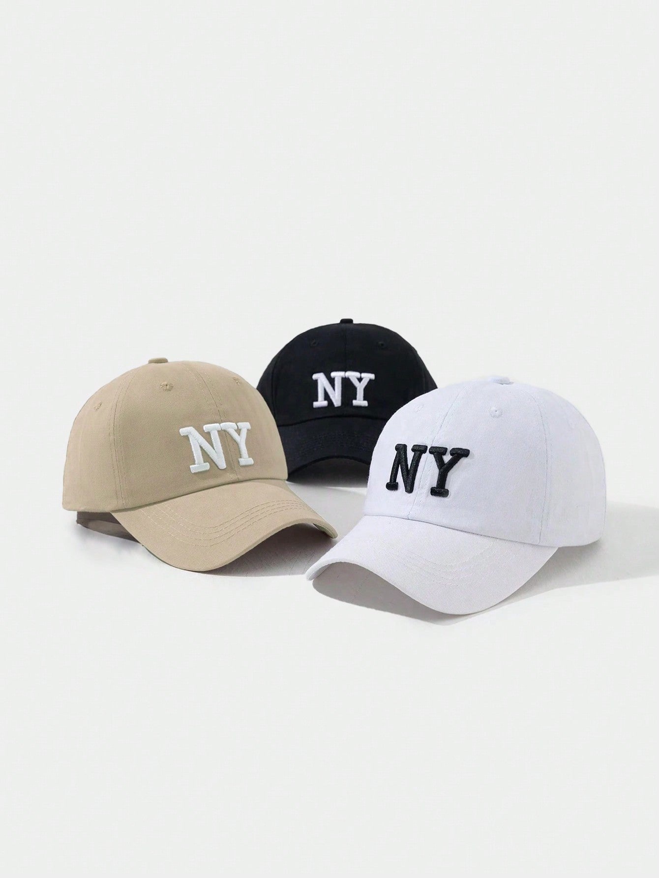 3pcs NY Embroidery Baseball Cap, Unisex Sun Protection Casual Hat For Boys Girls Outdoor Travel Beach Vacation