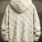 Men's Letter Jacquard Fleece Hoodie Sweatshirt, Autumn/Winter