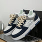 Men's Niche Color Block Lace-Up Front Flat Casual Sports Shoes, Random Print Pattern Comfortable Street Couple Sneakers