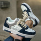 Men's Niche Color Block Lace-Up Front Flat Casual Sports Shoes, Random Print Pattern Comfortable Street Couple Sneakers