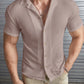 Manfinity Modomio Men Solid Ribbed Knit Button Front Shirt