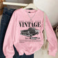 EZwear Vintage Car Print Hoodie Casual Loose Fit Sweatshirt For Women, Autumn Winter,Long Sleeve Tops