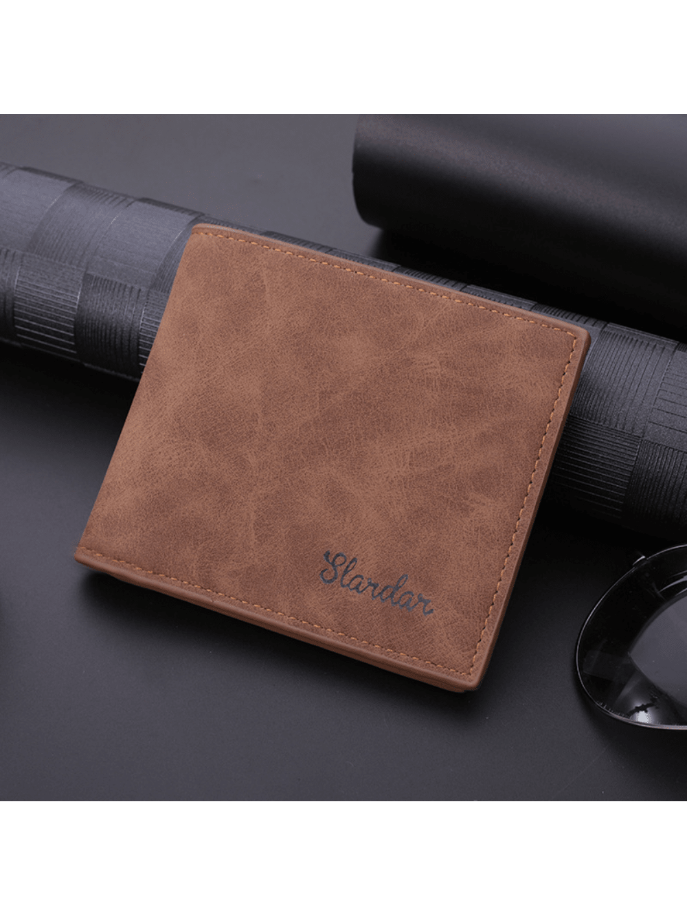 1PC Wallet Men's Short Thin Retro Student Casual Business Wallet Horizontal Wallet Trendy Personality Soft Leather Youth